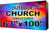 Digital Church sign - LED Church signs- Single Sided -63" x 100"- 5 Year Warranty