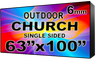 Digital Church sign - LED Church signs- Single Sided -63" x 100"- 5 Year Warranty
