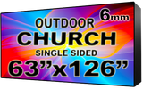 Digital Church sign - LED Church signs- Single Sided -63" x 125"- 5 Year Warranty