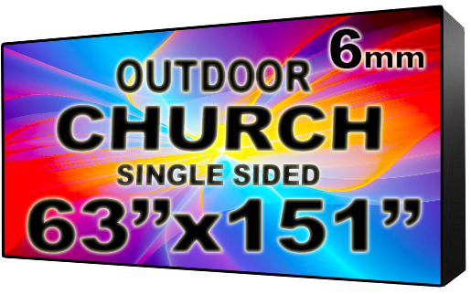 Digital Church sign - LED Church signs- Single Sided -63" x 151"- 5 Year Warranty