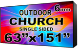 Digital Church sign - LED Church signs- Single Sided -63" x 151"- 5 Year Warranty