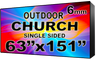 Digital Church sign - LED Church signs- Single Sided -63" x 151"- 5 Year Warranty
