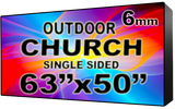 Digital Church sign - LED Church signs- Single Sided -63" x 50"- 5 Year Warranty