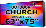 Digital Church sign - LED Church signs- Single Sided -63" x 75"- 5 Year Warranty