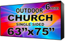 Digital Church sign - LED Church signs- Single Sided -63" x 75"- 5 Year Warranty