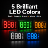 10 Inch Digits - LED Gas sign package - 6 Red & 2 Green Digital Price Gasoline LED SIGNS - Complete Package w/ RF Remote Control - 28"x13"