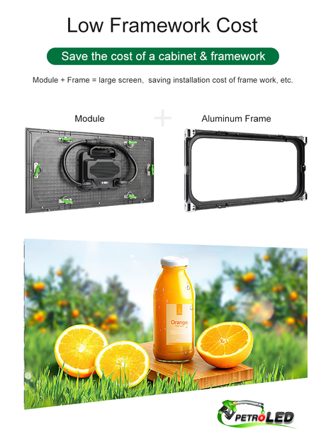 Modular LED panel and aluminum frame system - Petro LED outdoor full color LED sign