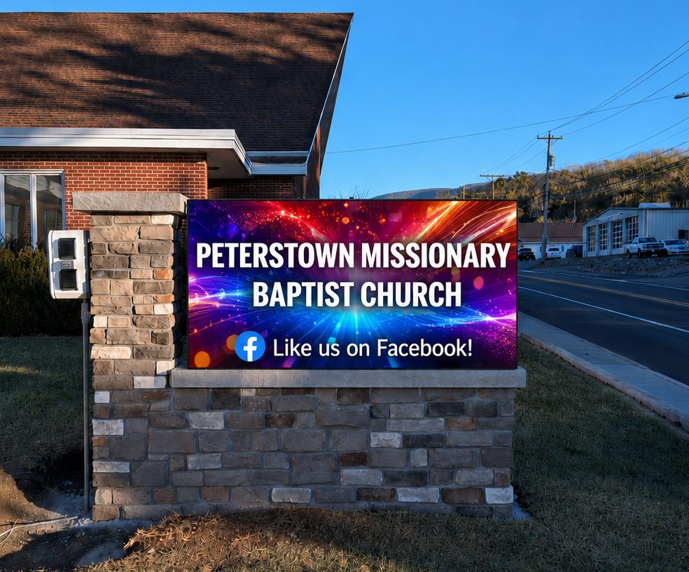 Peterstown Missionary Baptist Church LED sign installation - Petro LED church LED sign