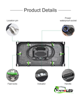 LED module product details - fast locks, handle, power socket - Petro LED business LED sign