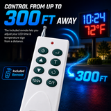 6 Inch Digits - LED Time & Temperature Sign - Red - Auto Time/Temp Display w/ RF Remote Control