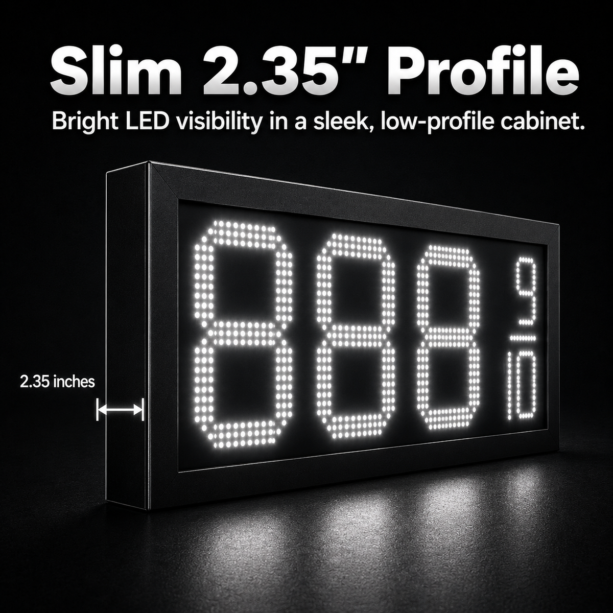 10 Inch Digits - LED Gas sign package - 2 Red & 1 Green Digital Price Gasoline LED SIGNS - Complete Package w/ RF Remote Control - 28"x13"