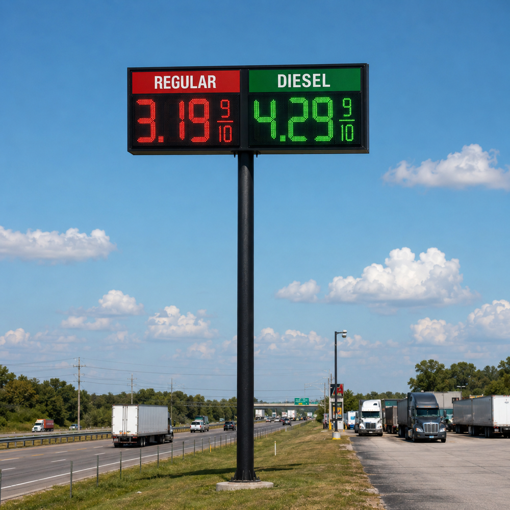 Truck Stop LED Gas Price Signs